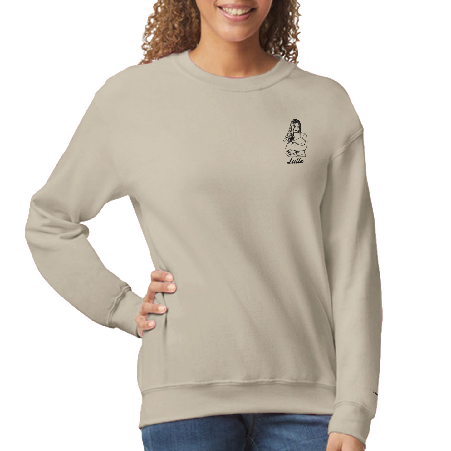Unisex Sweatshirt med Personlig Brodyr – Egen Bild & Text