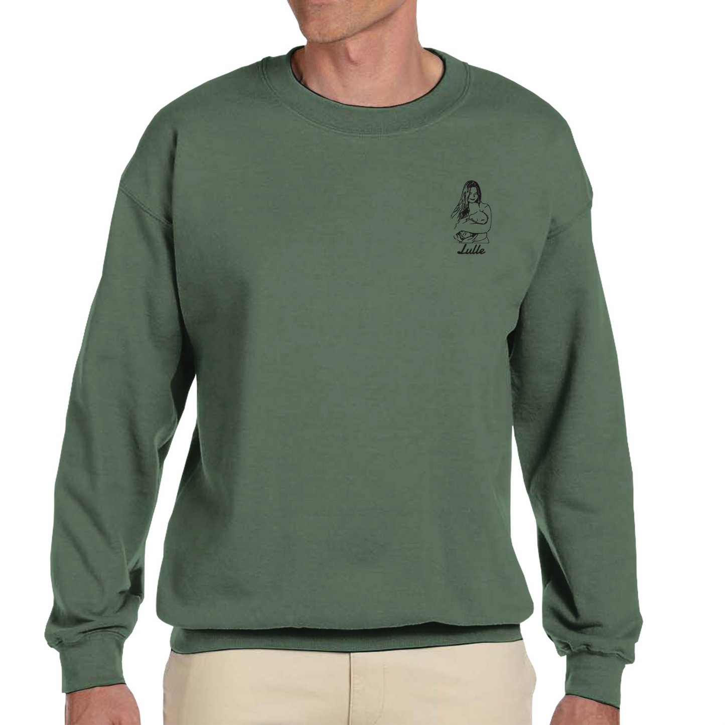 Unisex Sweatshirt med Personlig Brodyr – Egen Bild & Text