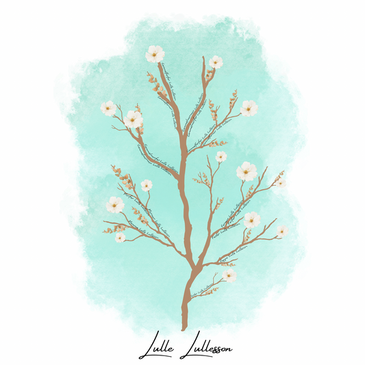 Personlig Tavla med Barnets Släktträd | Blå