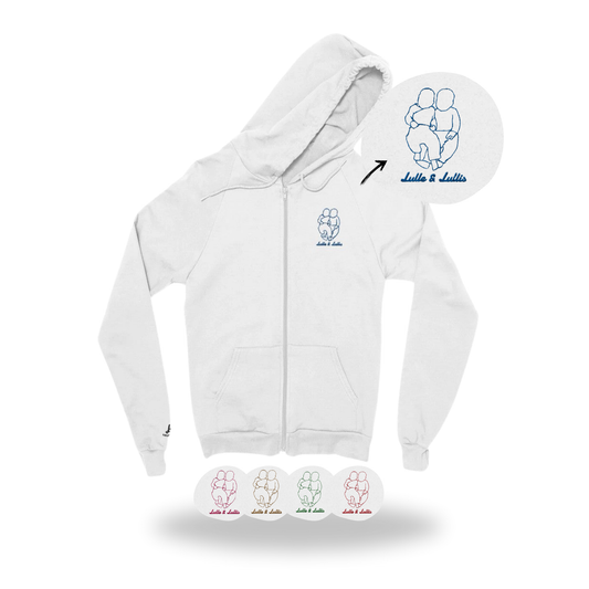 Unisex Zip Hoodie med Personlig Brodyr - Egen Bild & Text