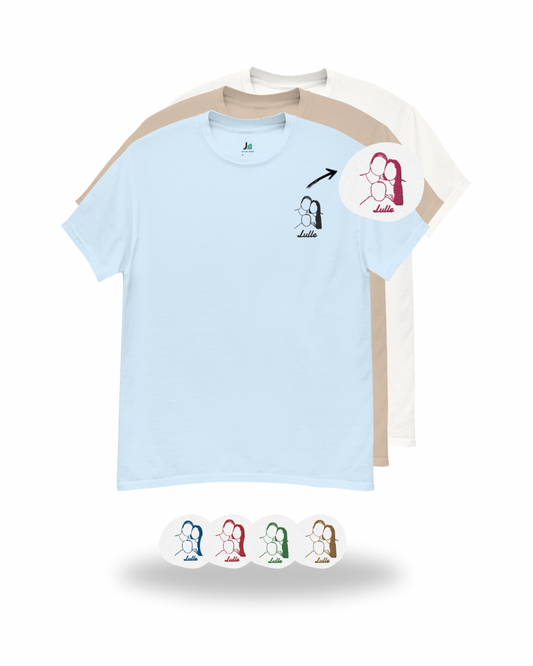 Unisex T-shirt med Personlig Brodyr - Egen Bild & Text