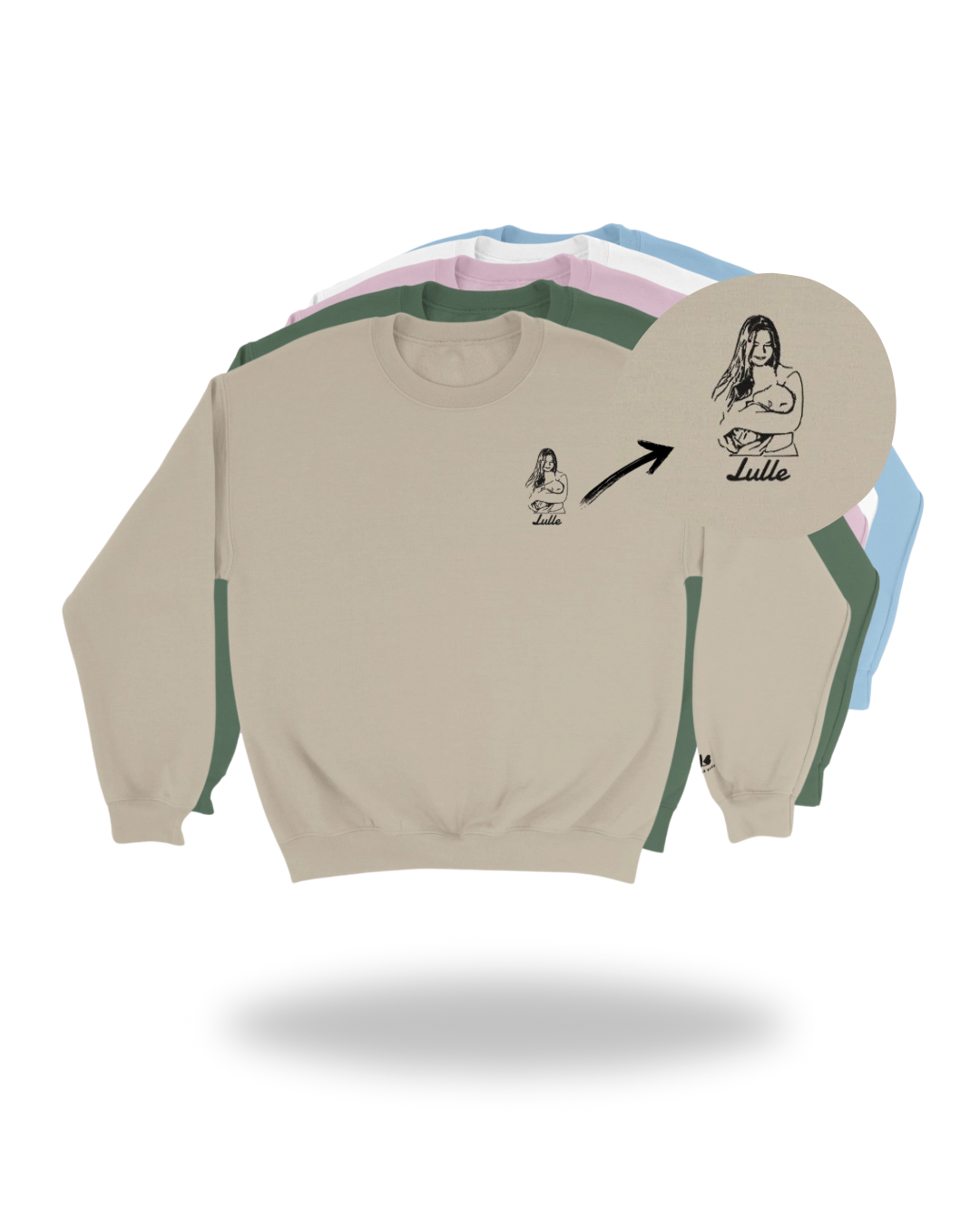 Unisex Sweatshirt med Personlig Brodyr – Egen Bild & Text