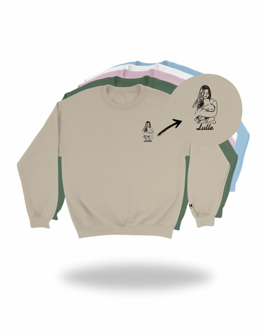 Unisex Sweatshirt med Personlig Brodyr – Konturer av bild & Text