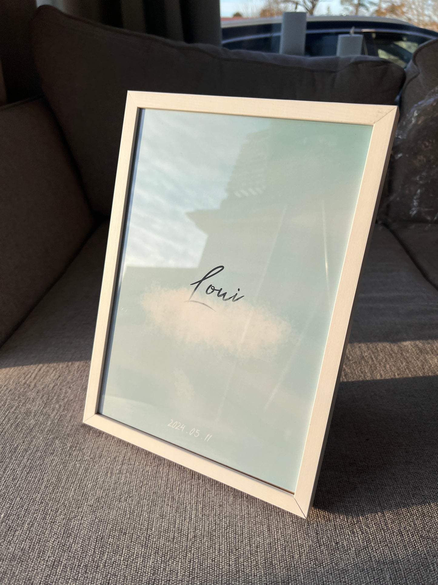 Personlig Tavla - Unik Himmel Med Egen Text - Blå