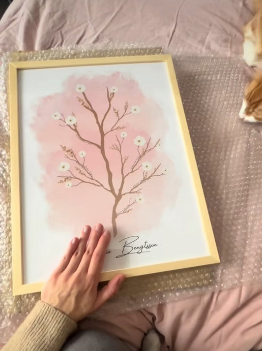 Personlig Tavla med Barnets Släktträd | Rosa